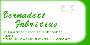 bernadett fabritius business card